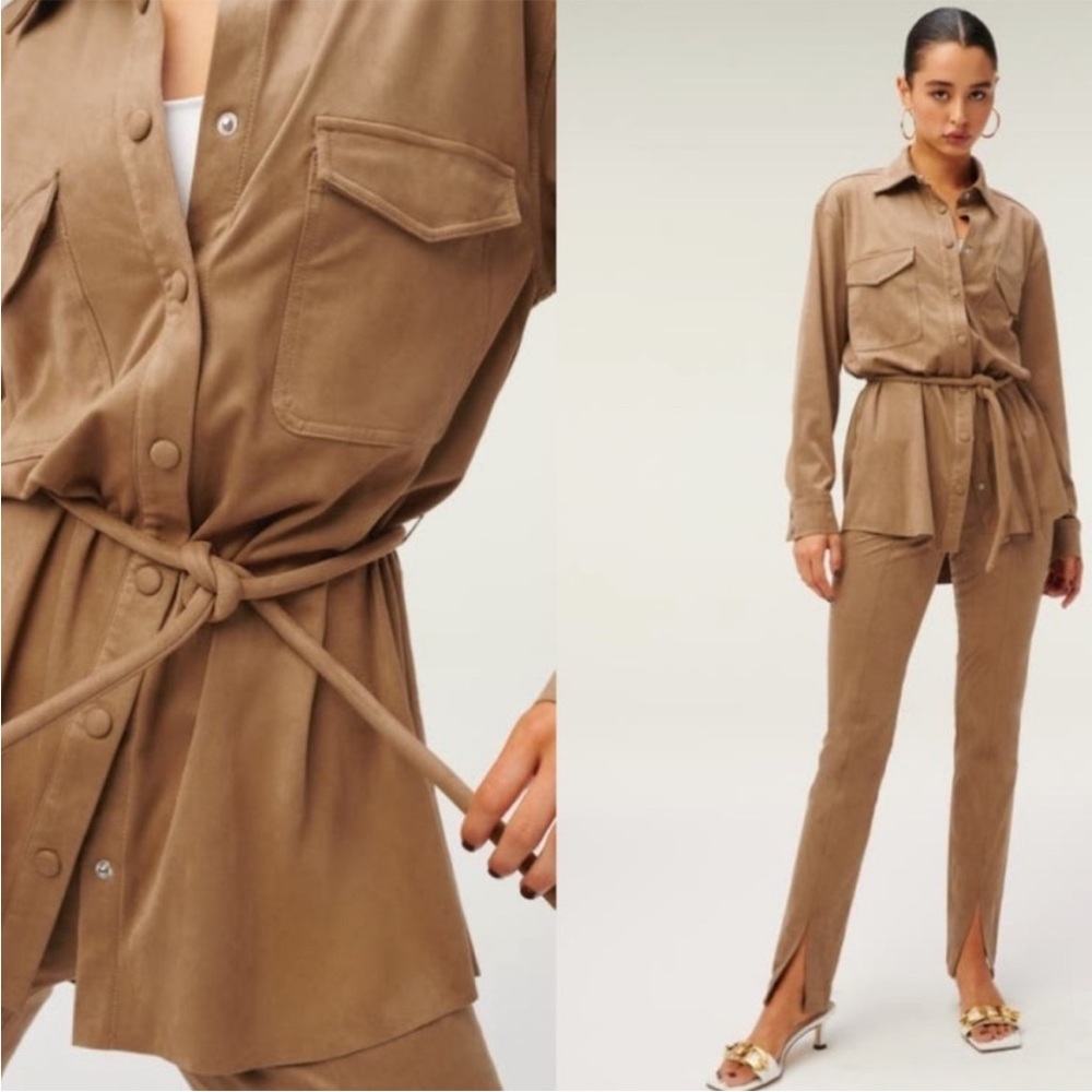 Good American Belted Suede Jacket - Picture 2 of 15